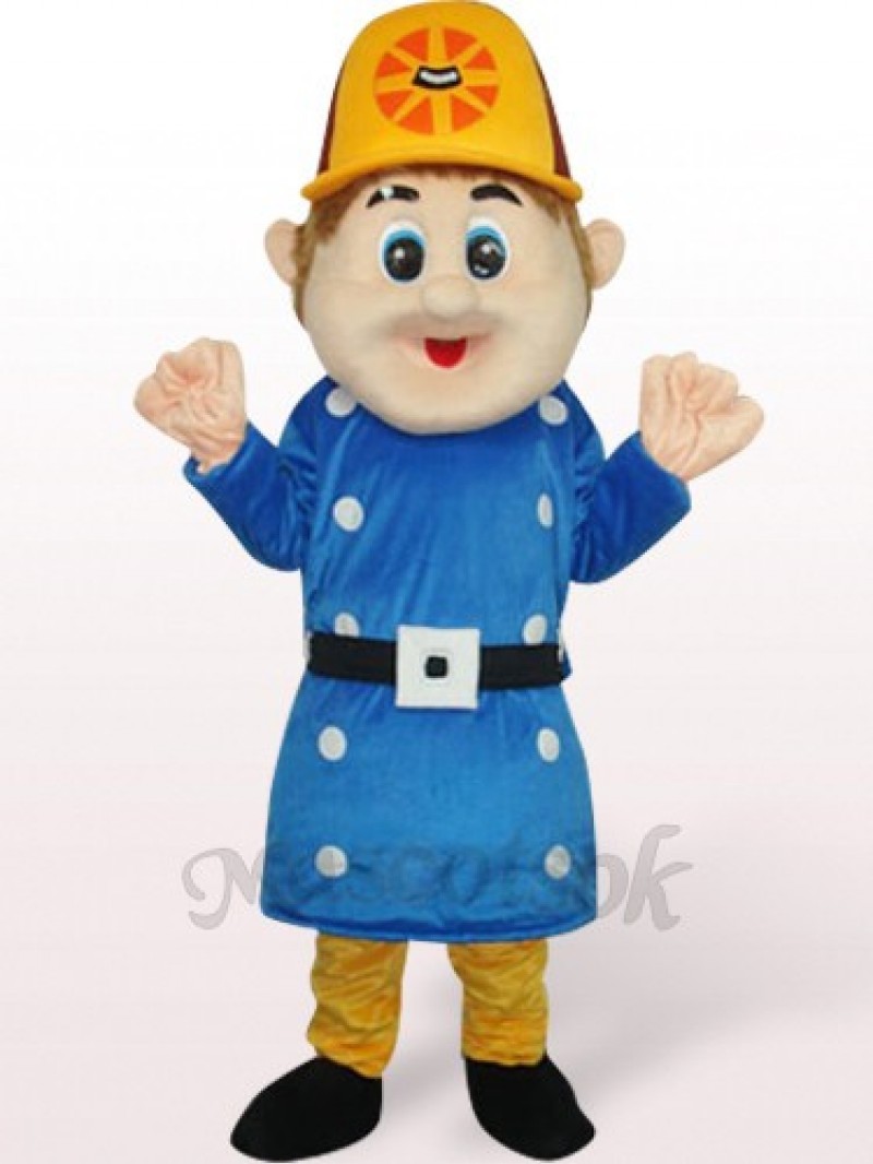 Blue Worker Sam Plush Adult Mascot Costume