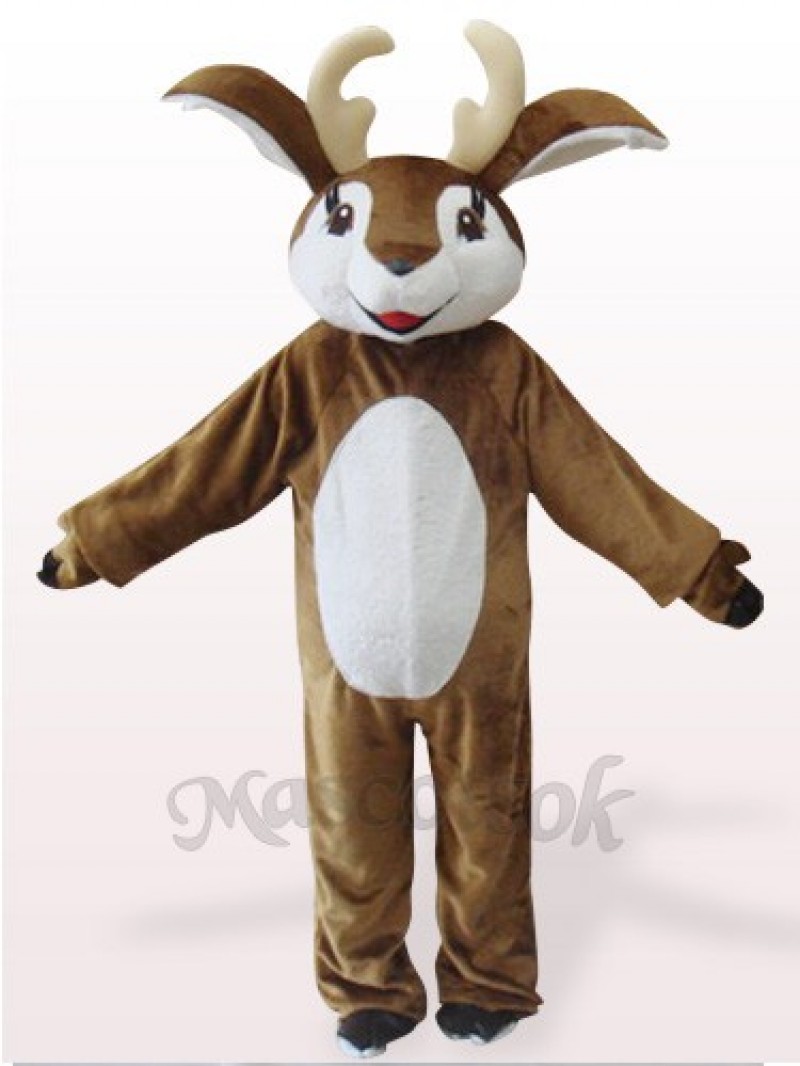 Brown And White Deer Plush Mascot Costume