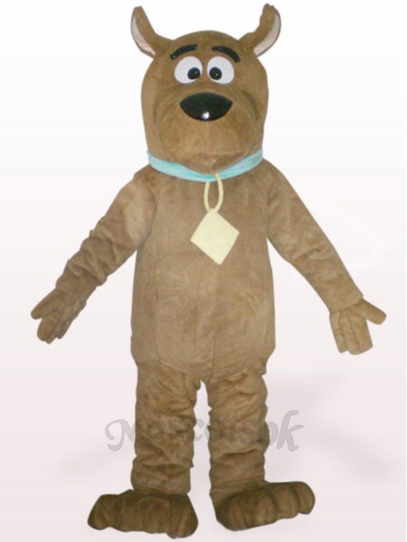 Brown Dog Plush Adult Mascot Costume