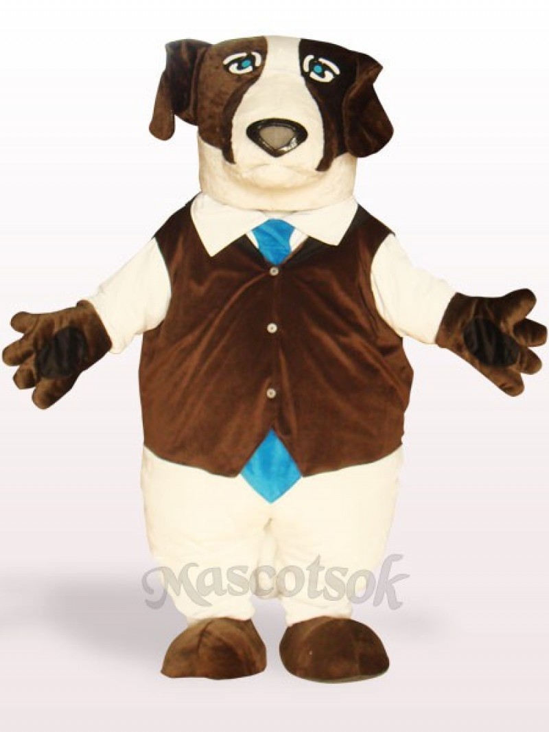 Brown Dog Plush Adult Mascot Costume