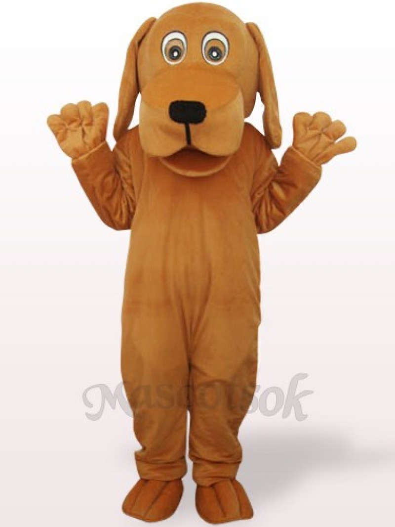 Brown Dog With Big Mouth Plush Adult Mascot Costume