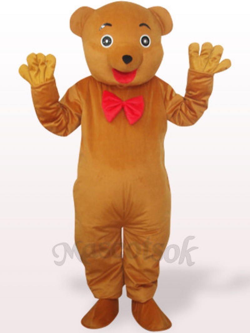 Brownish Yellow Bear Plush Adult Mascot Costume