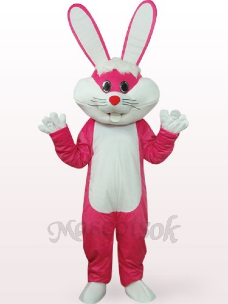 Easter Bunny In Rose Clothes Plush Mascot Costume
