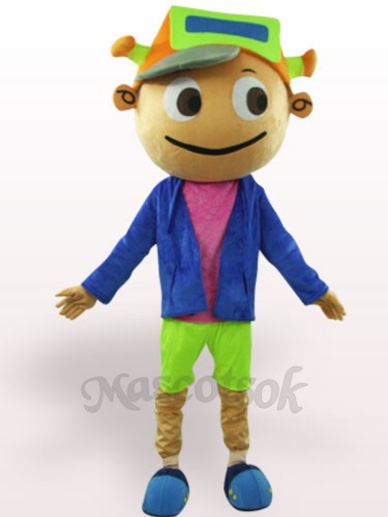 Cap Boy Adult Plush Mascot Costume