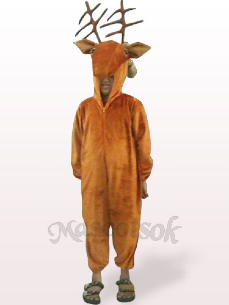 Coffee Deer Open Face Kids Plush Mascot Costume