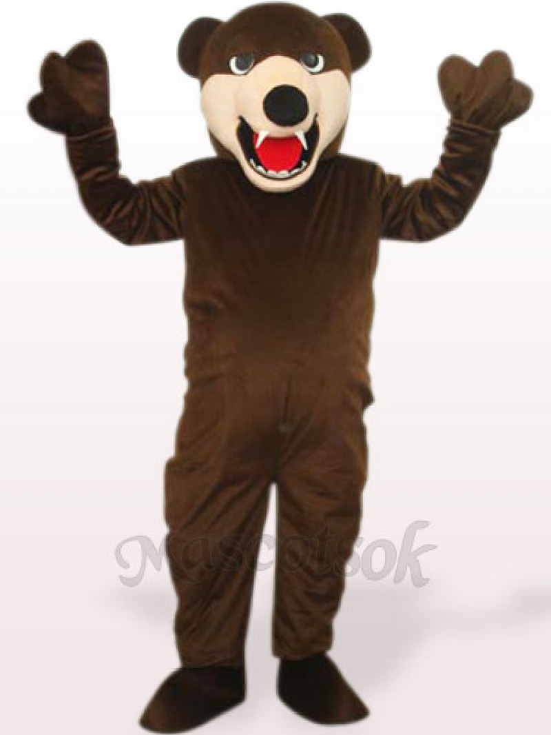 Deep Brown Bluebear Plush Adult Mascot Costume