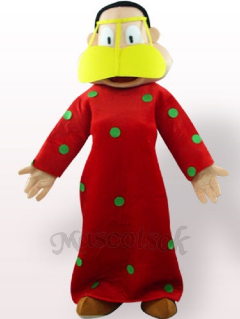 Fat Woman In Red Clothes Plush Adult Mascot Costume