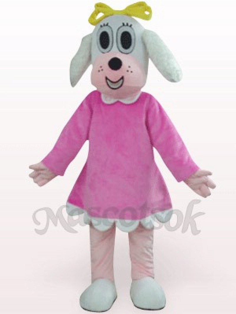 Female Dog In Fuchsia Clothes Plush Mascot Costume