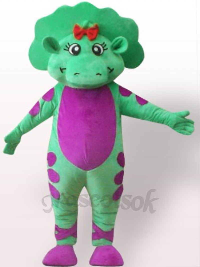 Green Dinosaur Plush Adult Mascot Costume