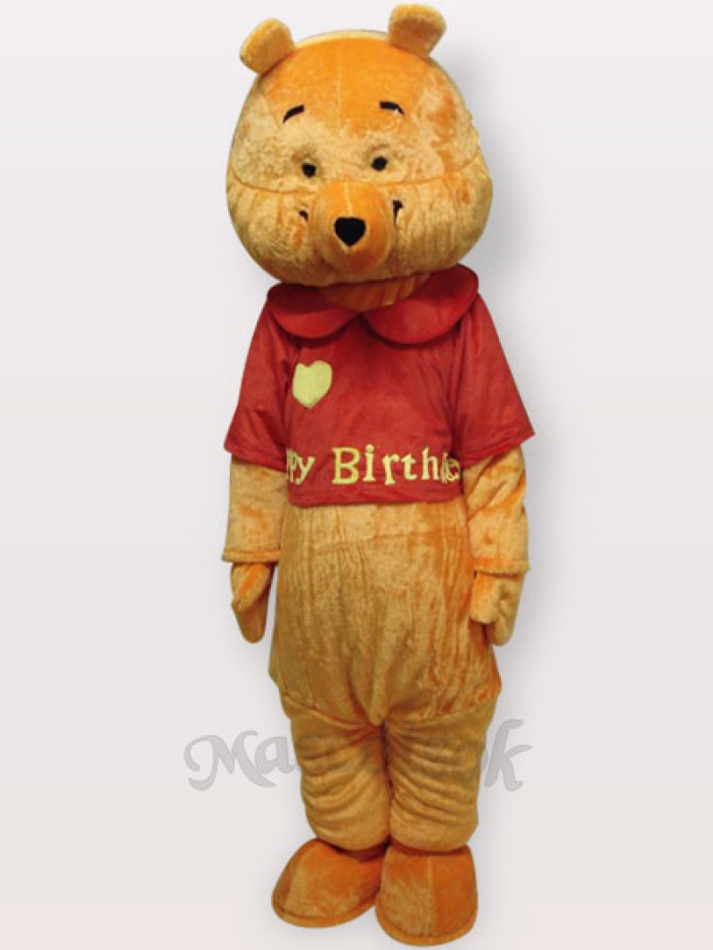 Love Bear Short Plush Adult Mascot Costume