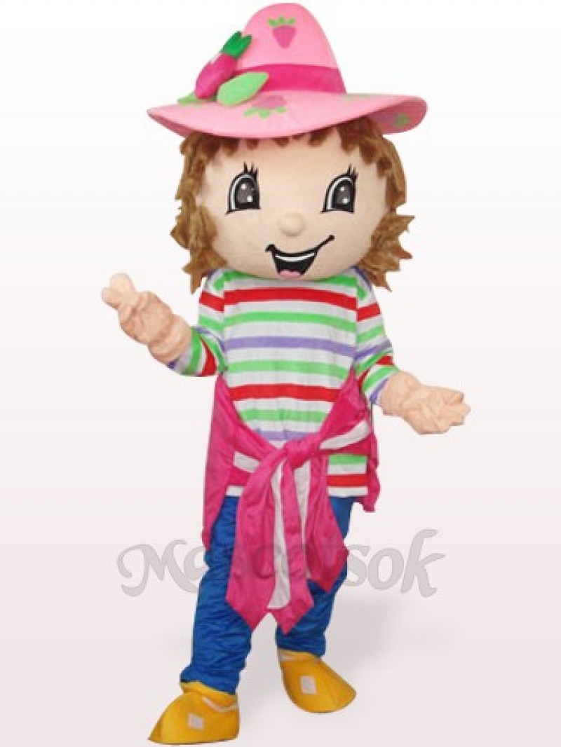 Lovely Colorful Strawberry Shortcake Girl Adult Mascot Costume