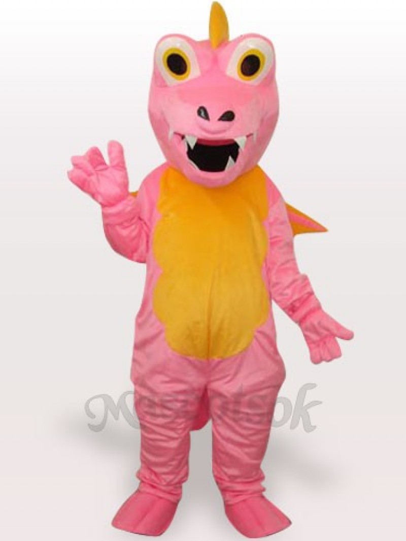 Pink Dinosaur Short Plush Adult Mascot Funny Costume