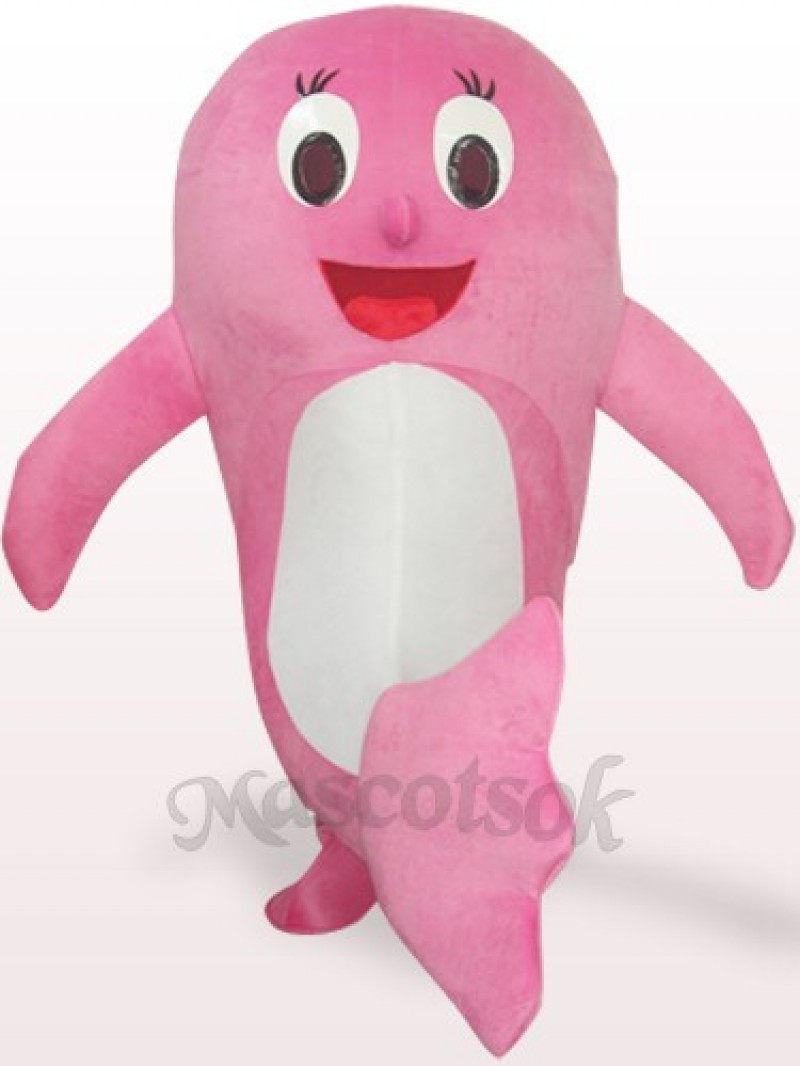 Pink Dolphin Plush Adult Mascot Costume