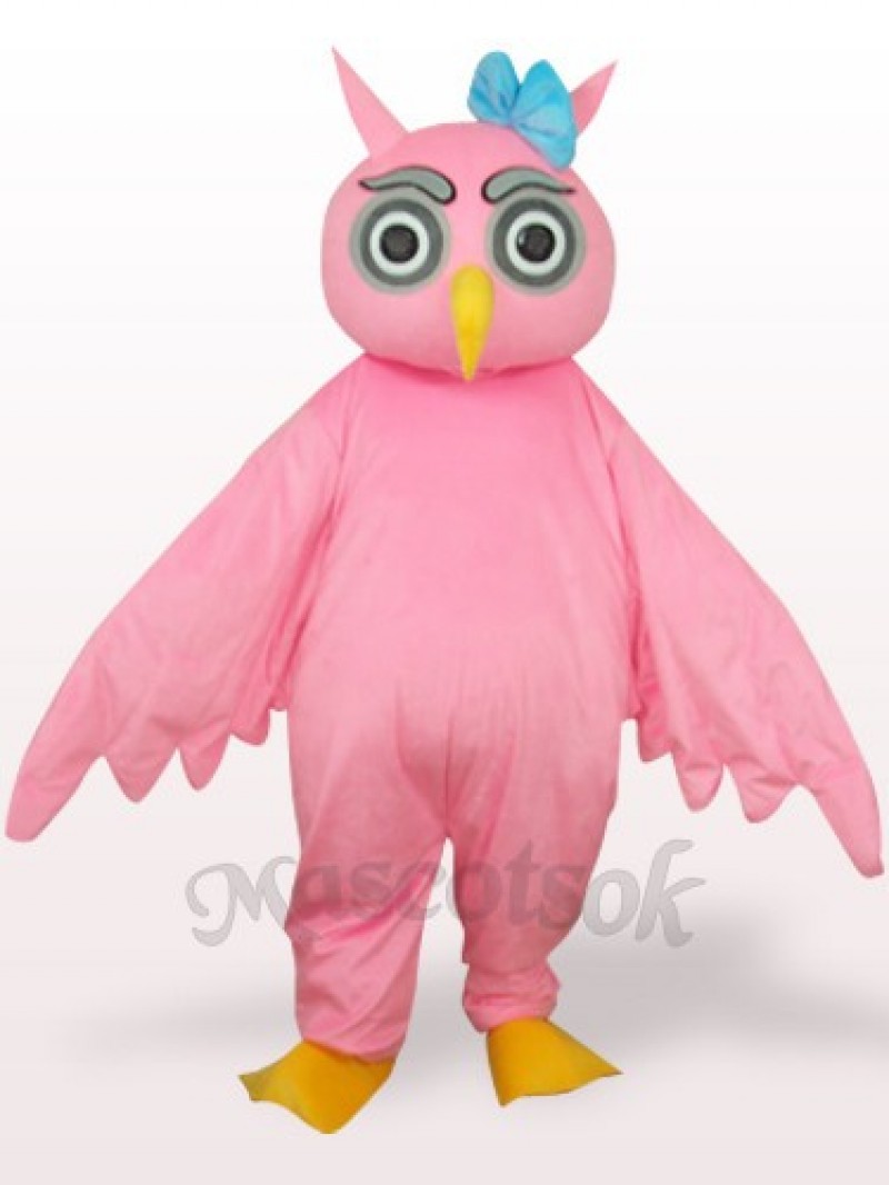 Pink Owl Plush Adult Mascot Costume