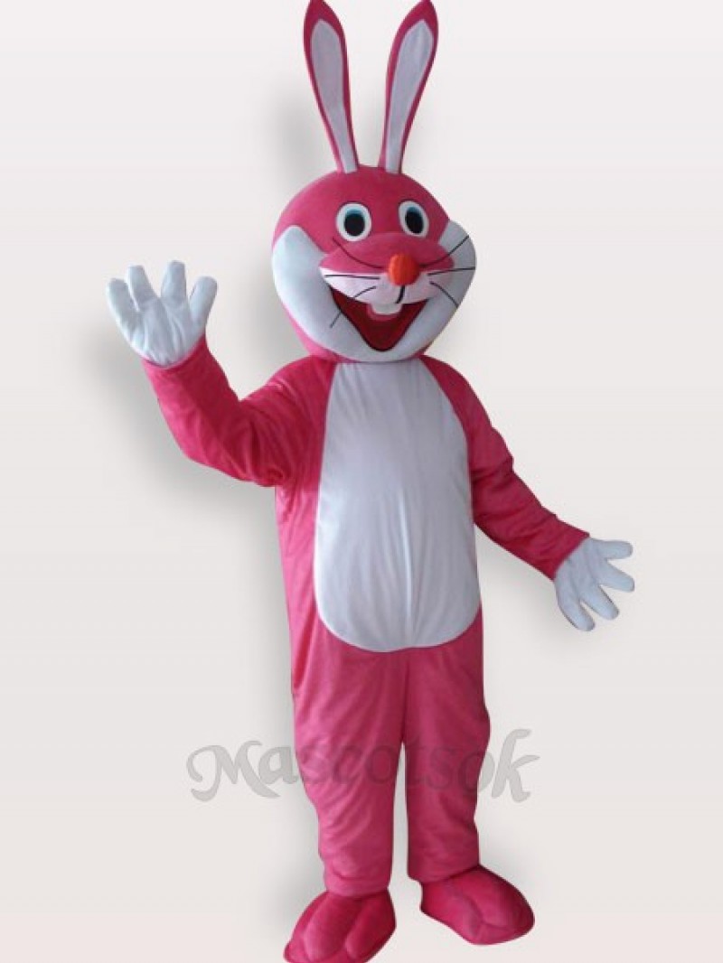 Easter Pink Rabbit Short Plush Adult Mascot Costume
