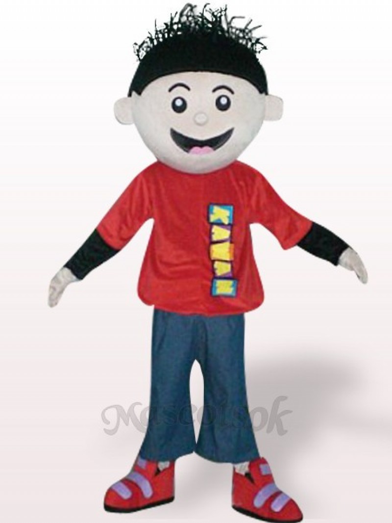 Red Boy Plush Adult Mascot Costume