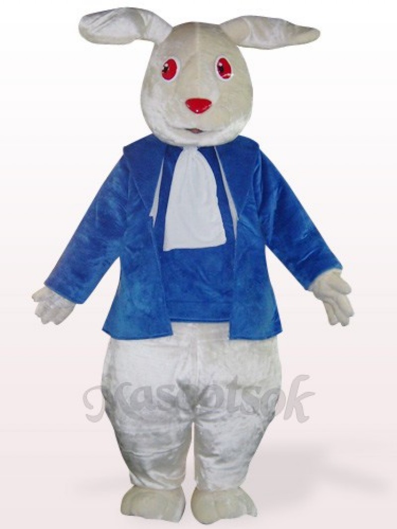 Easter Red Eyes Blue Clothes Rabbit Mascot Costume