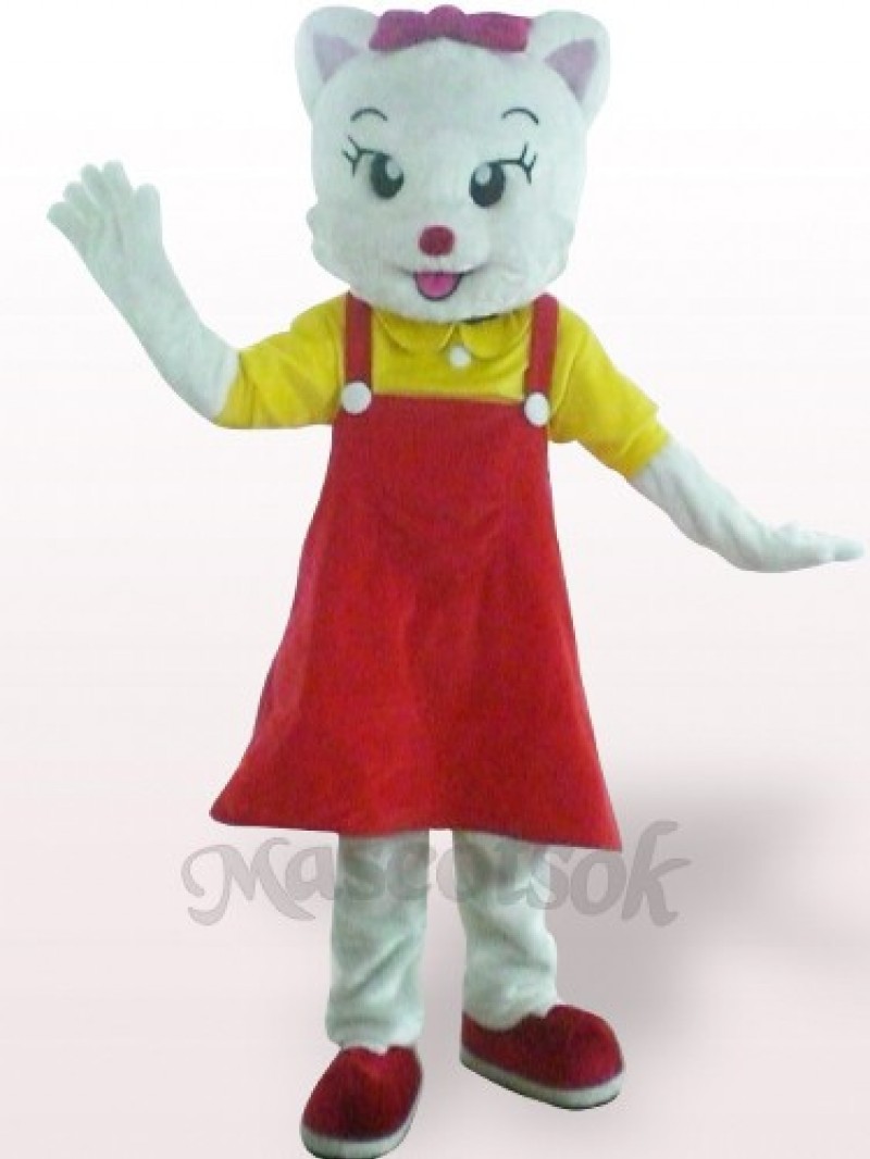 Red Female Cat Plush Adult Mascot Costume