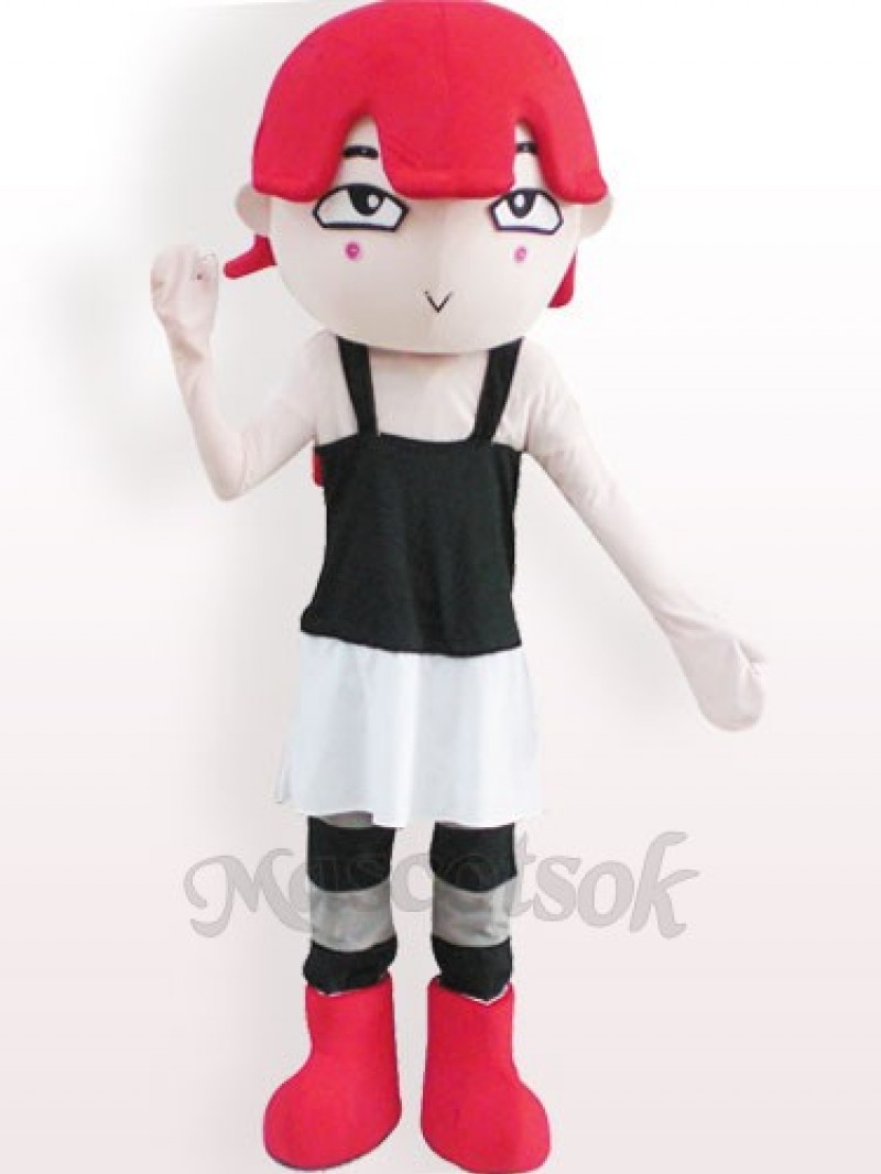 Red Haired Girl Plush Adult Mascot Costume