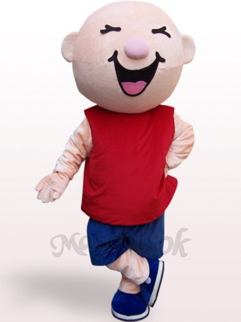 Round Head Boy Plush Adult Mascot Costume