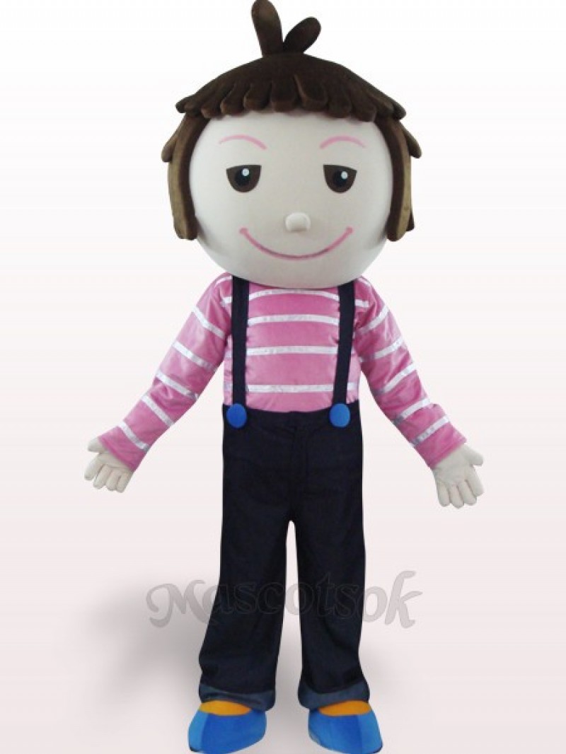 Solid Hair Boy Plush Adult Mascot Costume