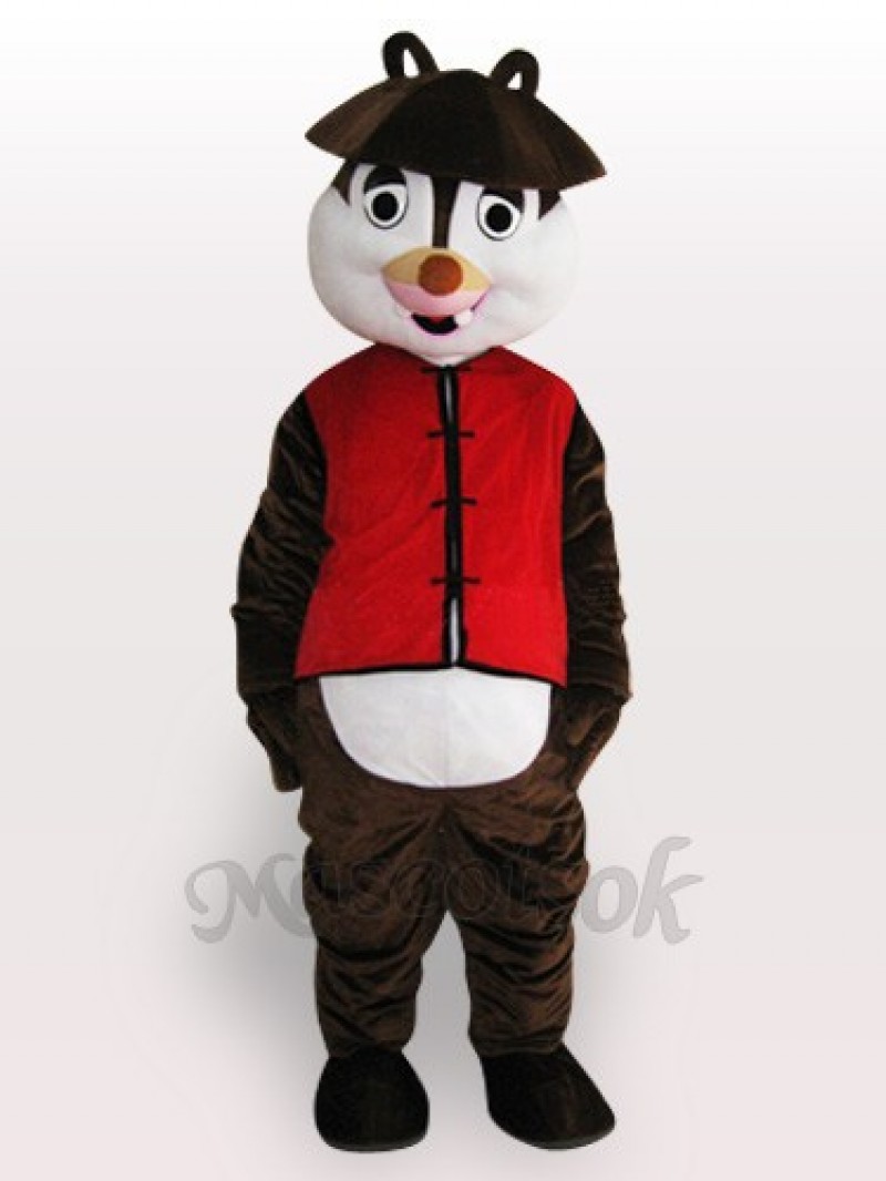 Squirrel Short Plush Adult Mascot Costume