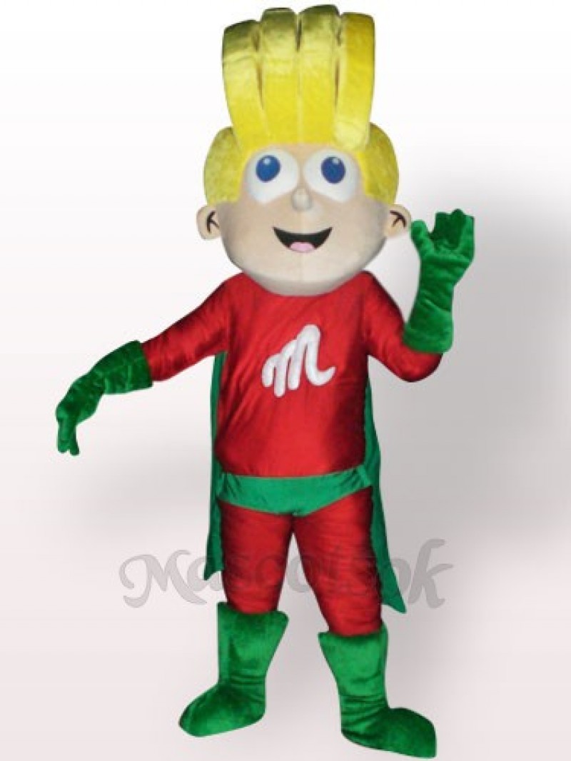 Super Boy Plush Adult Mascot Costume