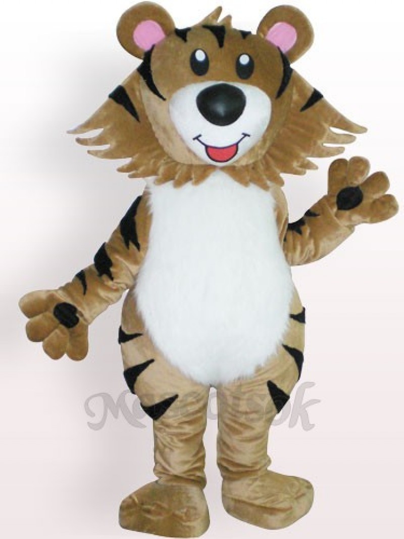 Tiger Plush Adult Mascot Costume
