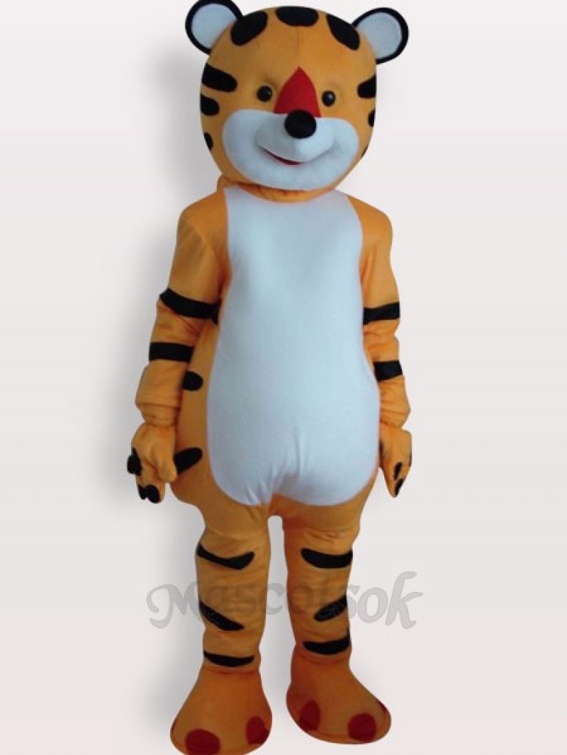 Tiger Short Plush Adult Mascot Costume