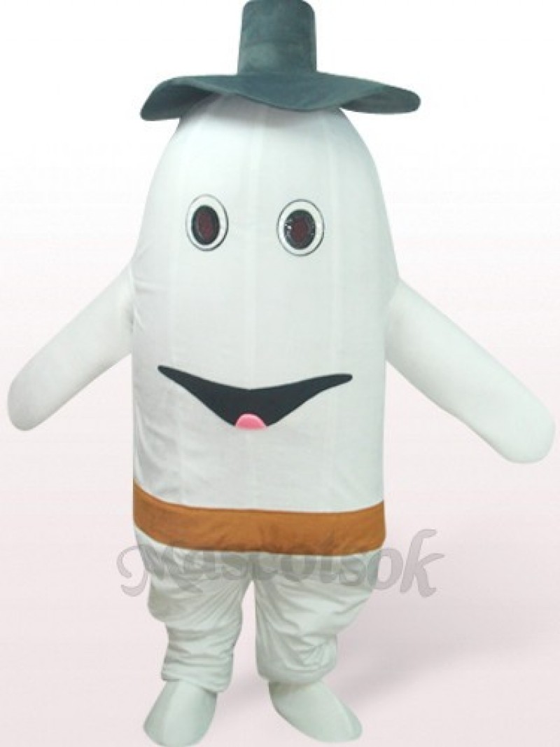 Tooth In White Plush Mascot Costume