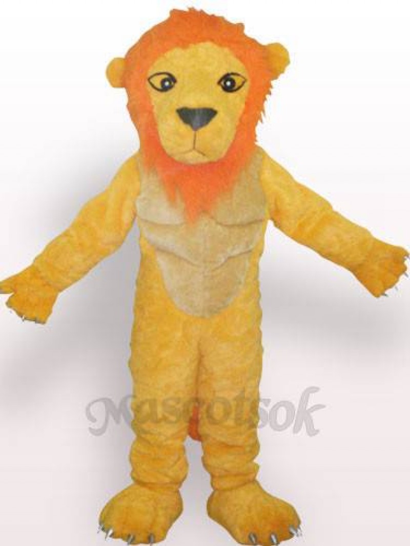 Yellow Lion Plush Adult Mascot Costume