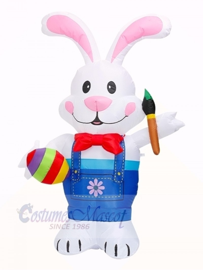 6 ft Easter Inflatable Bunny Holding Paintbrush with LED Lights Outdoor Indoor Holiday Decoration Yard Lawn Home Outside Art Decor