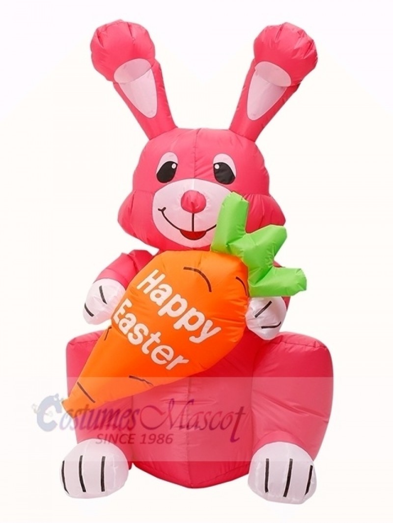 4 ft Inflatable Easter Bunny with LED Luminous Lights Outdoor Indoor Holiday Decoration Yard Lawn Home Outside Art Decor