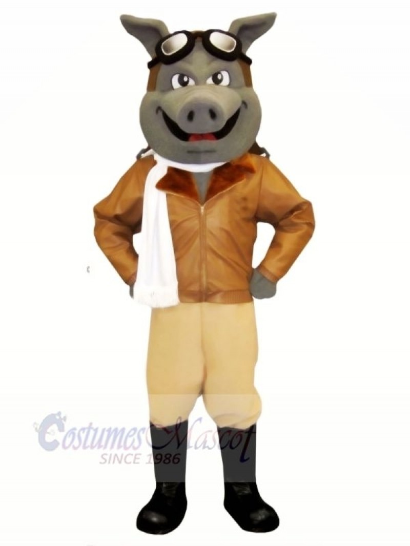 Air Hog Pig with White Scarf Mascot Costumes Animal