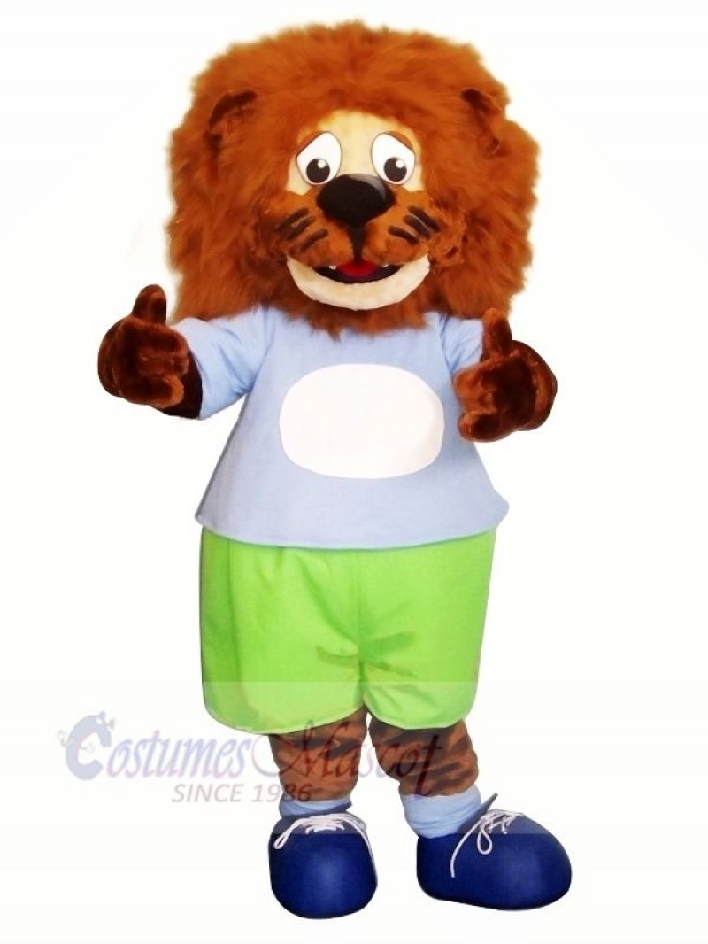 Blue clothes Lion Mascot Costumes Animal