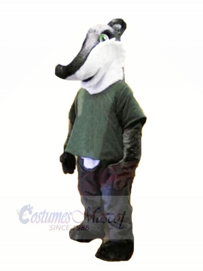 Gray Shirt Badger Mascot Costume Animal	