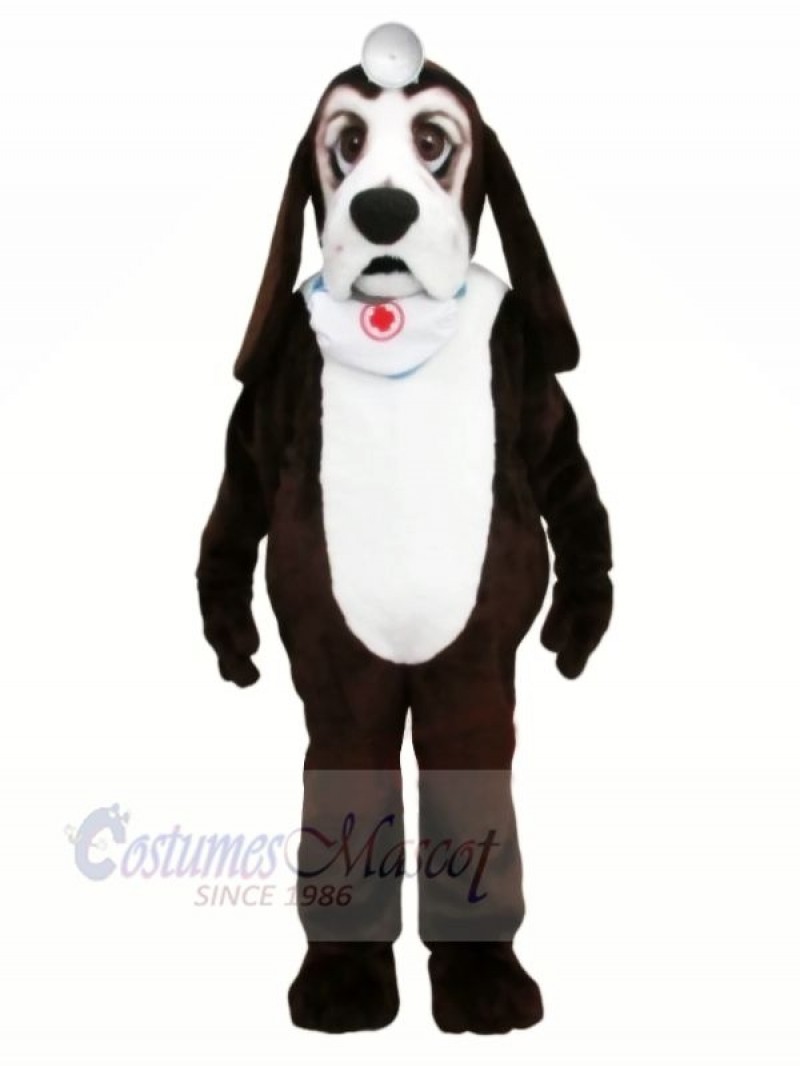 Basset Dog with White Scarf Mascot Costumes Animal