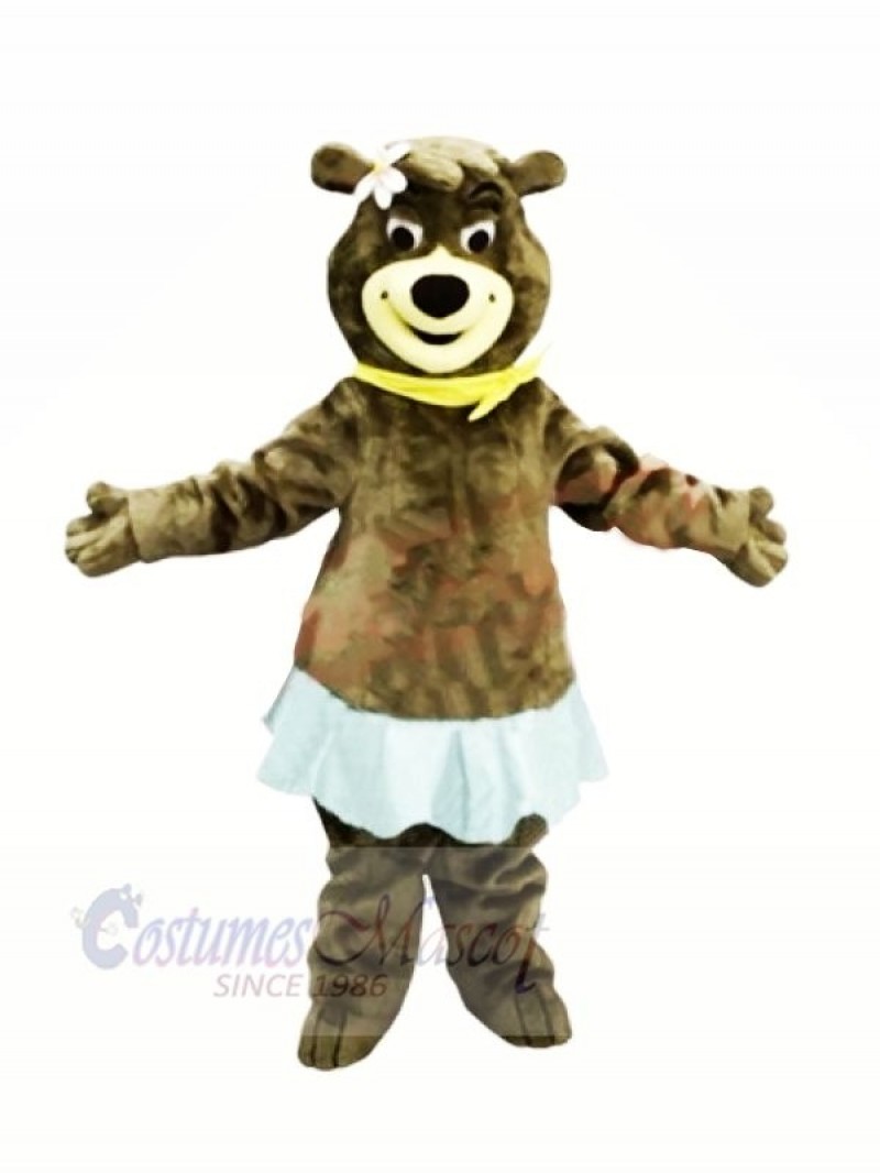 Female Bear with Blue Skirt Mascot Costumes Animal