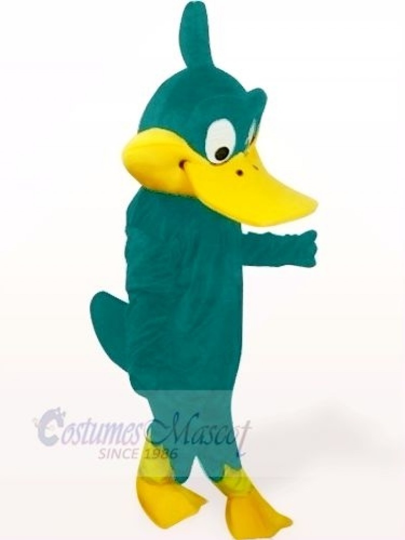Duck with Teal Body Mascot Costume Cartoon