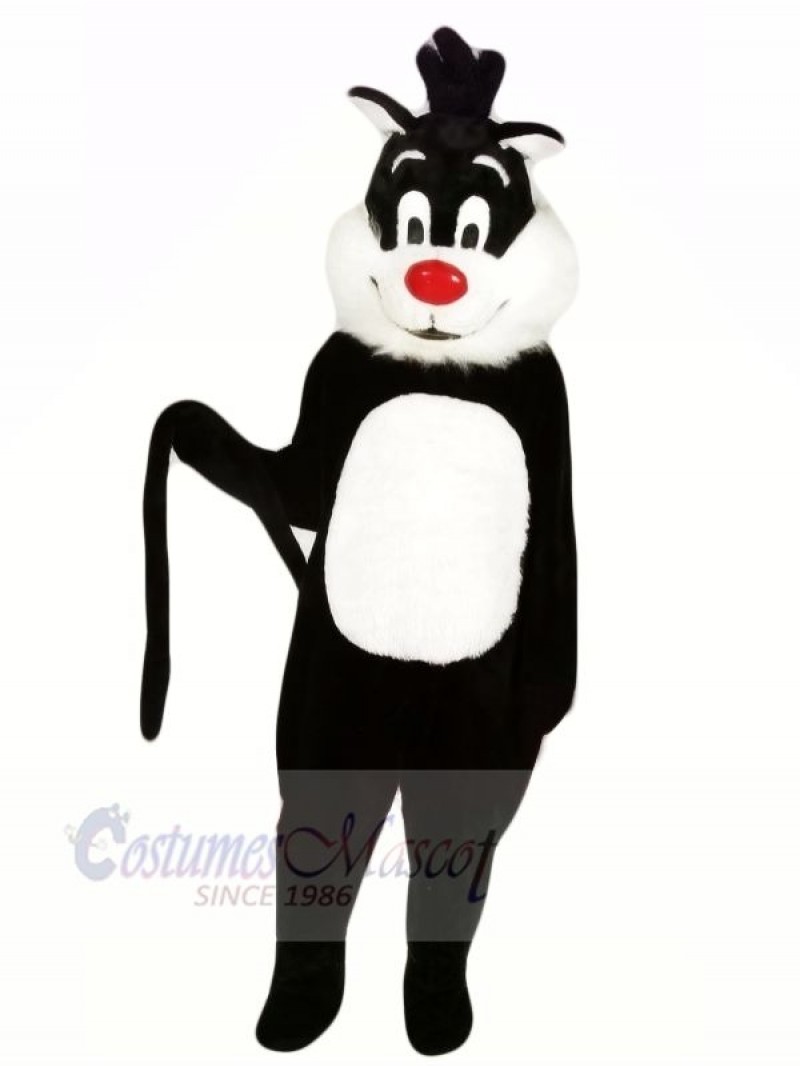 Black Cat with Long Tail Mascot Costumes Animal