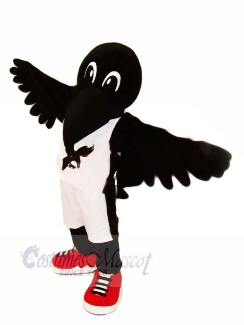 Black Crow with Red Shoes Mascot Costumes Animal