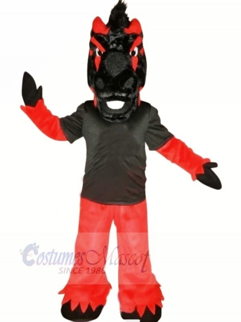 Black and Red Horse Mascot Costumes Animal
