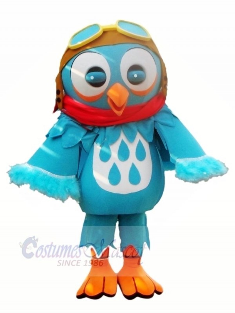 Blue Owl with Glasses Mascot Costumes Animal