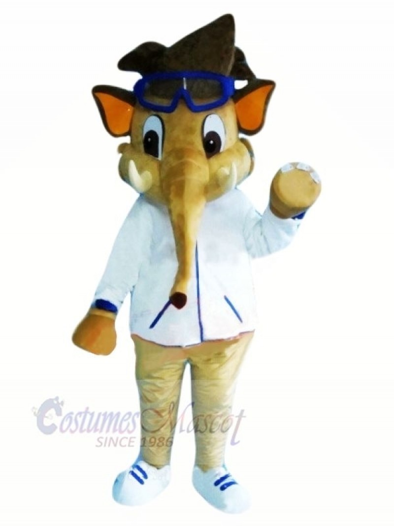 Boy Elephant with Glasses Mascot Costumes Animal