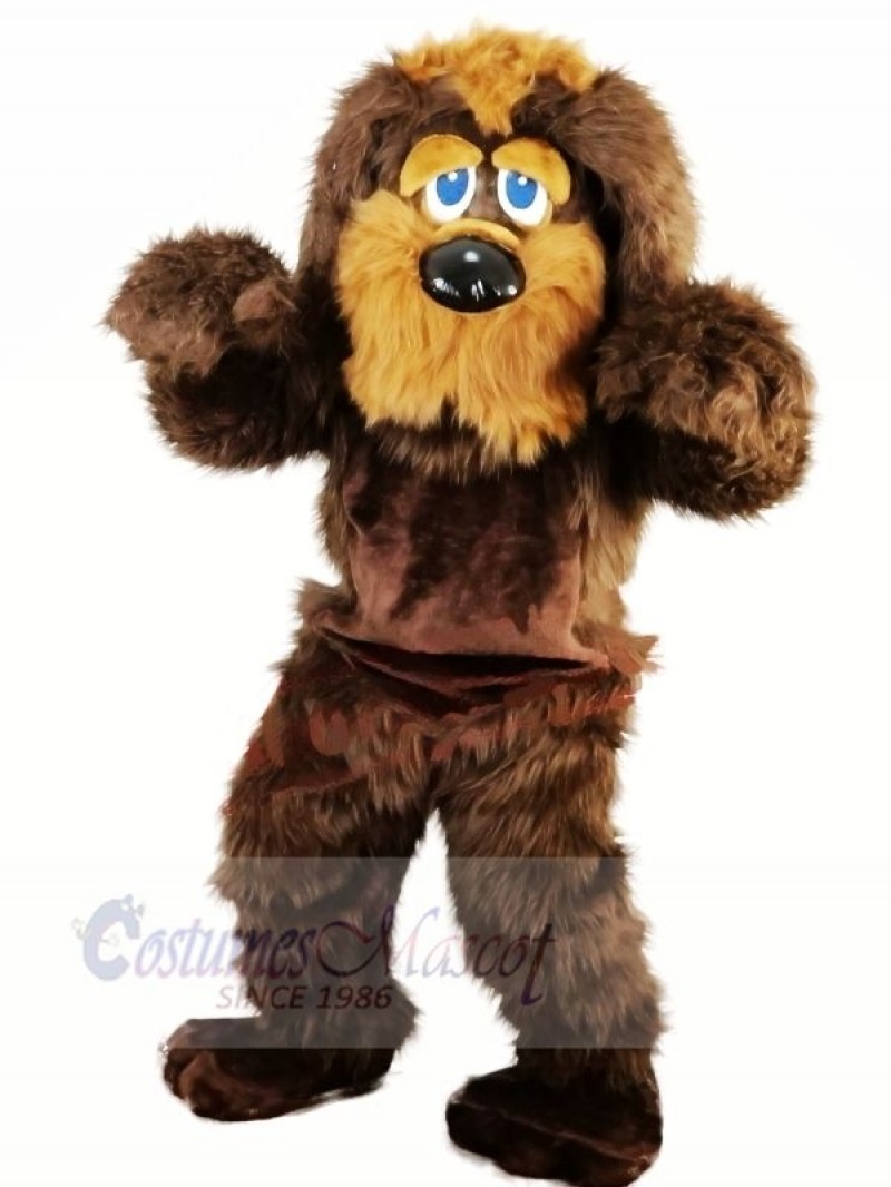 Brown Long Fur Dog Mascot Costumes Animal