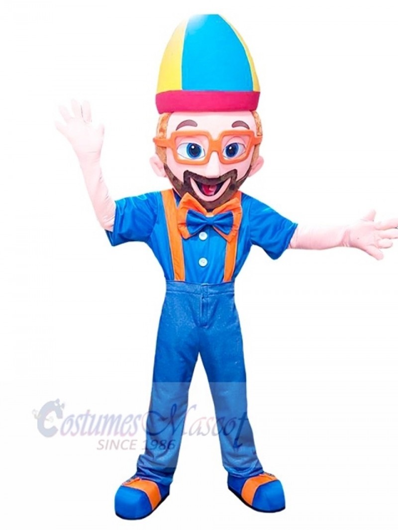 Blippi Boy Mascot Costume Halloween Party Event Character Birthday Cosplay