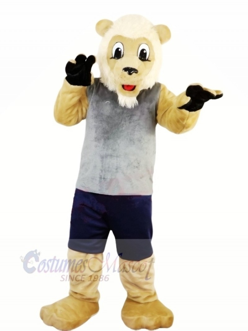 Lion with Grey Vest Mascot Costumes Adult