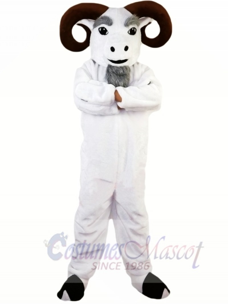 White Funny Ram Mascot Costume Adult Size Halloween 