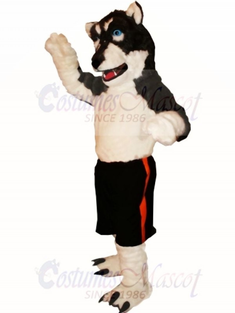 Black & White Wolf Mascot Costumes 