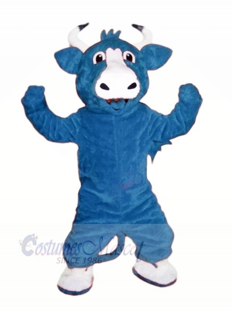 Happy Blue Bull Mascot Costumes Cheap